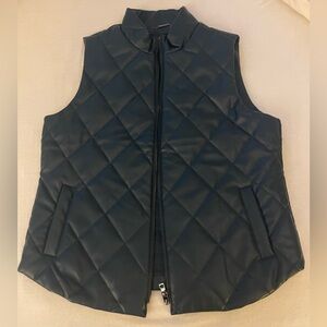 Chico’s Faux Leather Quilted Vest! Deep teal blue - XXL